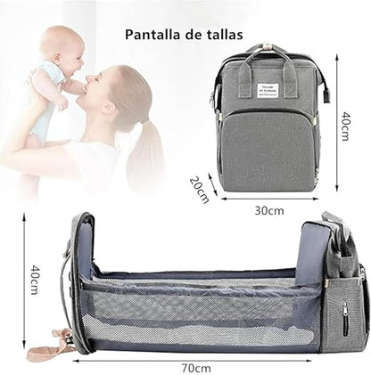 Mochila para Bebé Multifuncional con Cambiador | 17 Compartimentos de Almacenamiento | Resistente al Agua