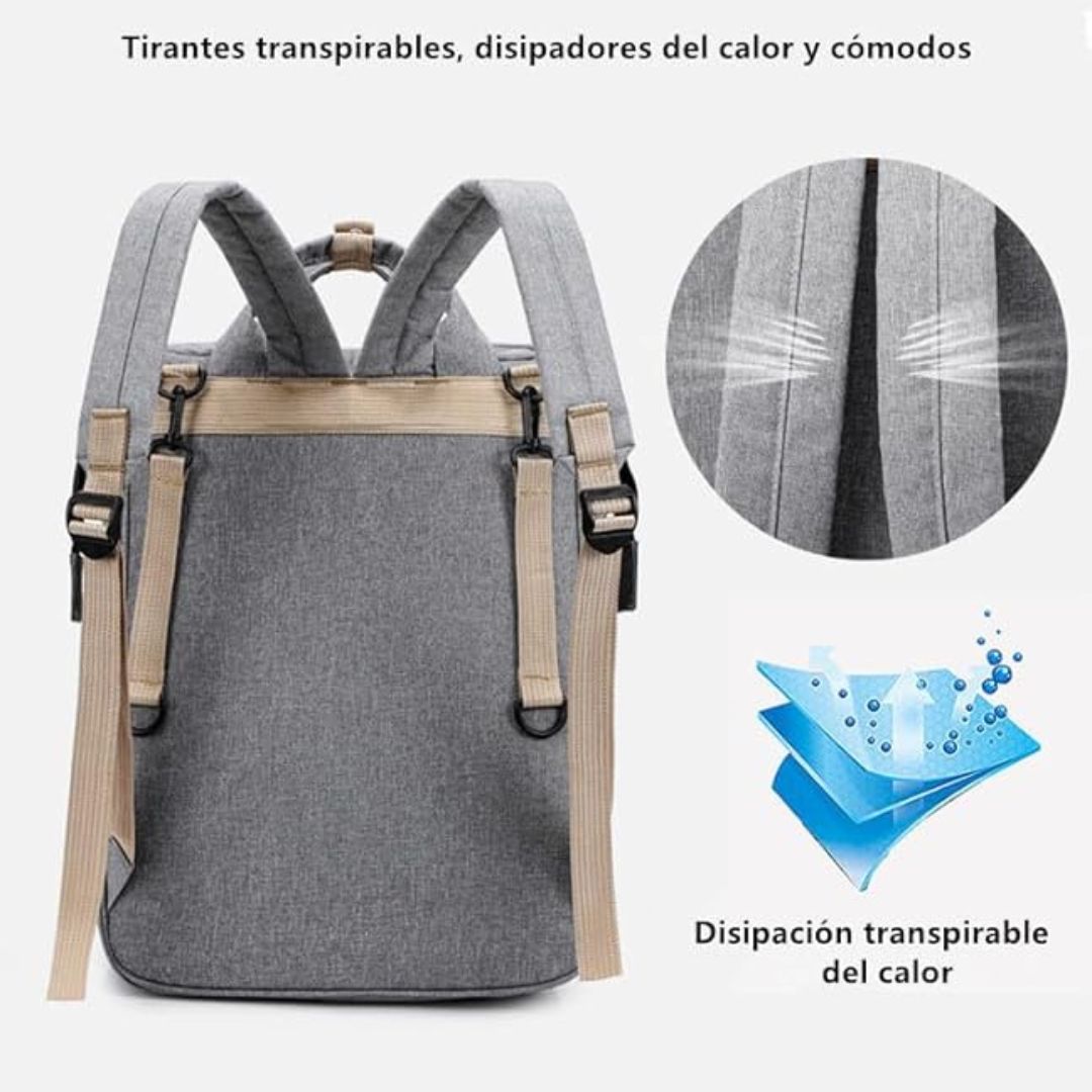 Mochila para Bebé Multifuncional con Cambiador | 17 Compartimentos de Almacenamiento | Resistente al Agua