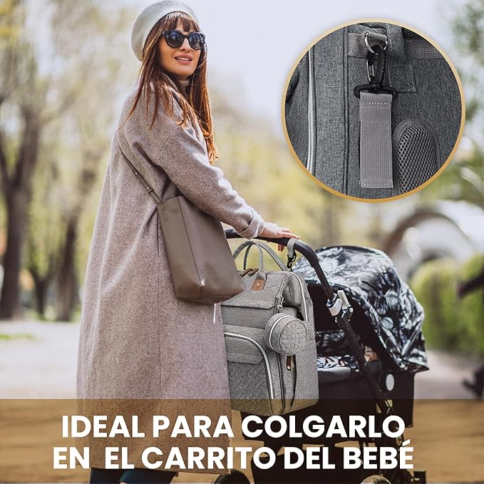 Mochila para Bebé Multifuncional con Cambiador | 17 Compartimentos de Almacenamiento | Resistente al Agua